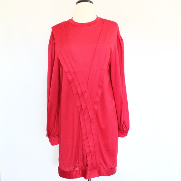 Zara Long Sleeves Dress NEW Women Medium Trafaluc red - Picture 1 of 7